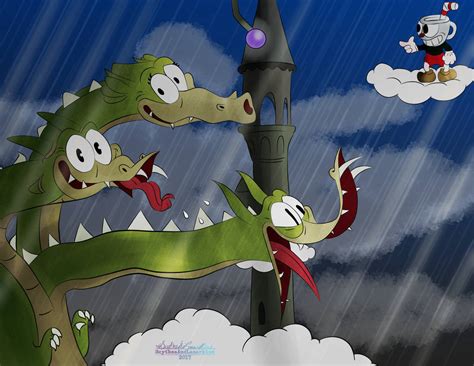 dragon cuphead|cuphead three headed dragon.